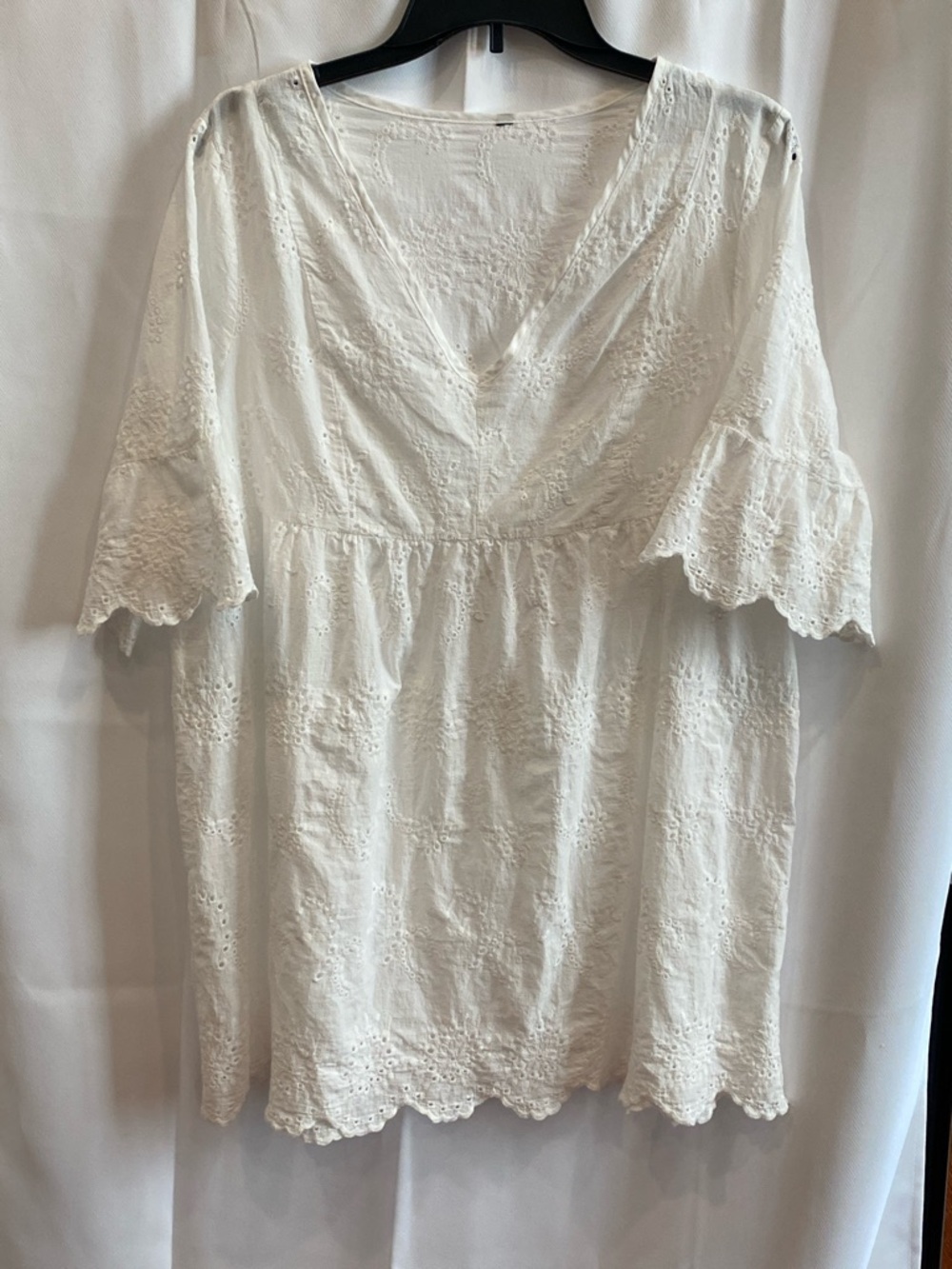 (Brand Unknown) White Eyelet Babydoll Mini Dress